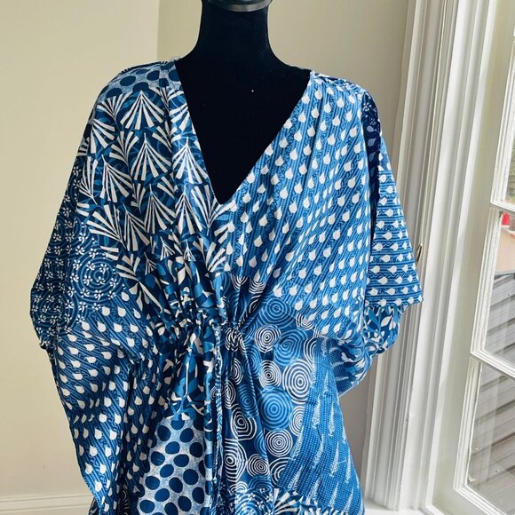 BRAND NEW Women Indian Handmade Cotton Kaftan Dress Hand Block Print Caftan Gown - Picture 2 of 7
